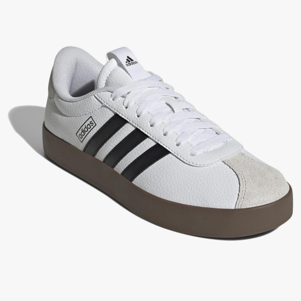 Adidas VL court 3.0 sneaker white/blk/gray. EUC mens size 8 worn 2x.
